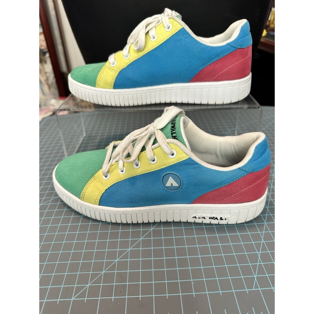 Airwalk Ride Woman's 9.5 M Suede Multicolor Skateboard Sneakers Shoes